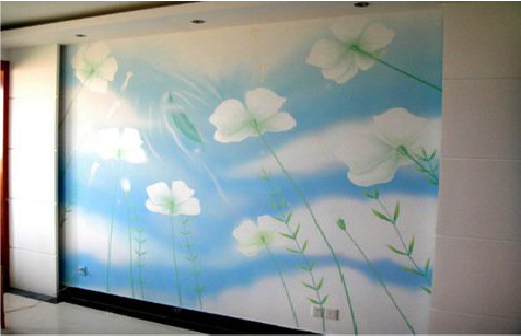 福贡画墙绘怎么画好白云的蓬松感？