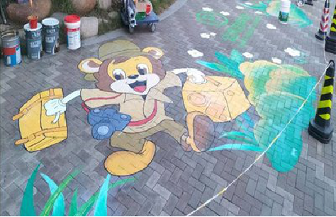 福贡夏季画地面彩绘会遇到的问题