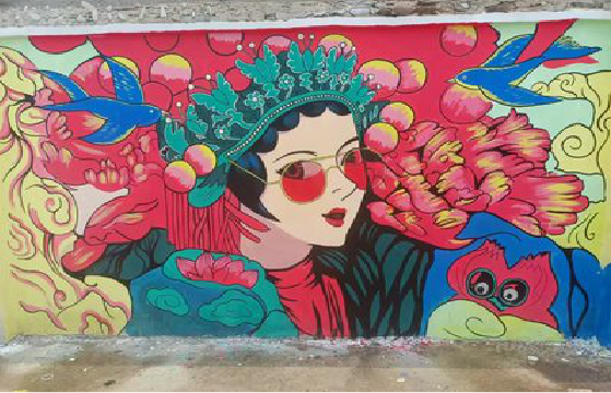 福贡墙体彩绘-网红墙