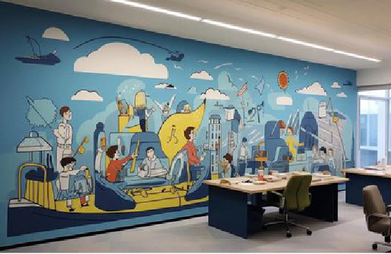 福贡办公室墙绘的特点。