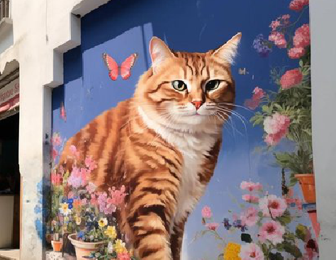 福贡自己绘制有个性的手绘墙