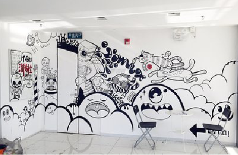 福贡手绘墙并非传统涂鸦。